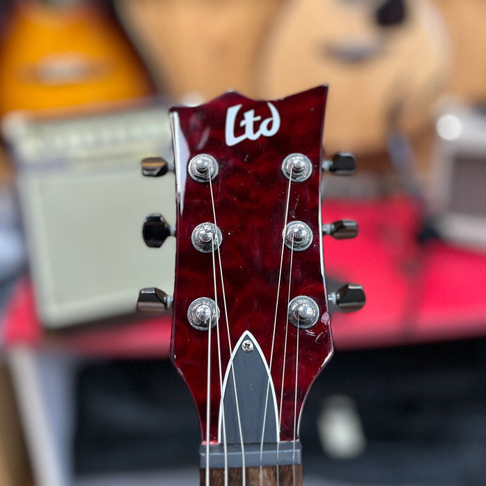 USED ESP LTD EC-100 QM Electric Guitar - See Thru Black Cherry