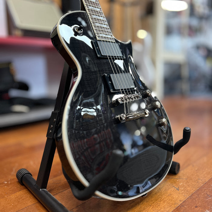 USED ESP LTD EC-401FM Flame Maple Top Solidbody Electric Guitar, Trans Black