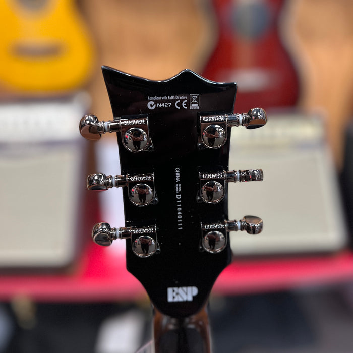 USED ESP LTD EC-401FM Flame Maple Top Solidbody Electric Guitar, Trans Black