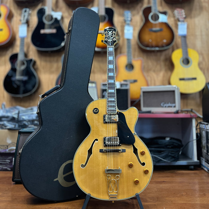 USED Epiphone Joe Pass Emperor Natural Hollow Body Electric Guitar w/ OHSC