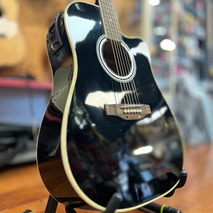 USED Estaban Cutaway Acoustic Electric Guitar, Black