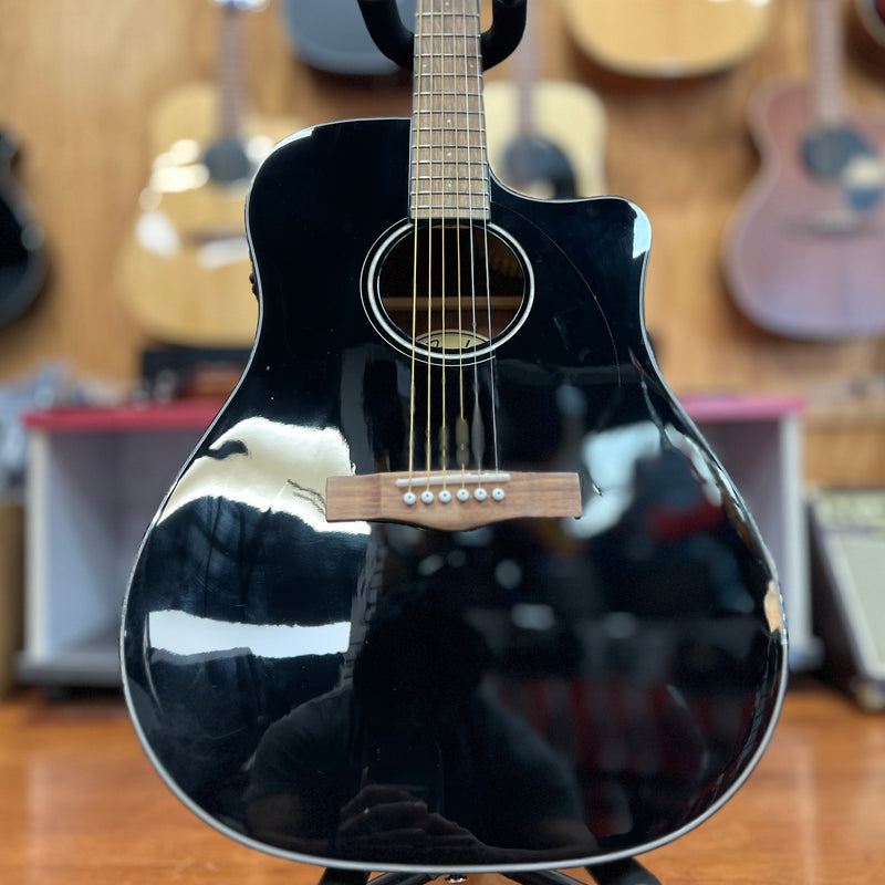 USED Fender CD-60SCE Dreadnought Acoustic-Electric Guitar, Black