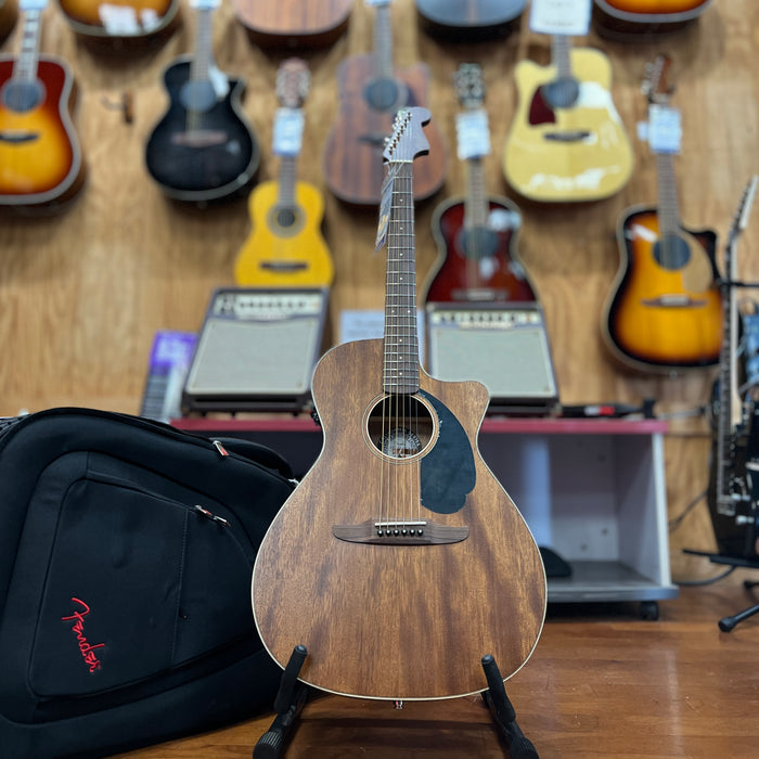 USED Fender California Newporter Special All-Mahogany Acoustic-Electric Guitar w/ Deluxe Gig Bag