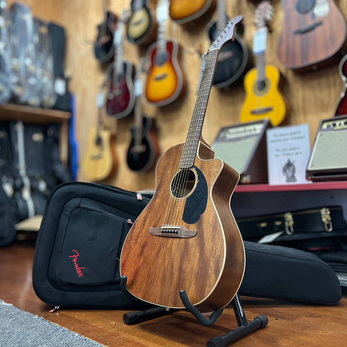 USED Fender California Newporter Special All-Mahogany Acoustic-Electric Guitar w/ Deluxe Gig Bag