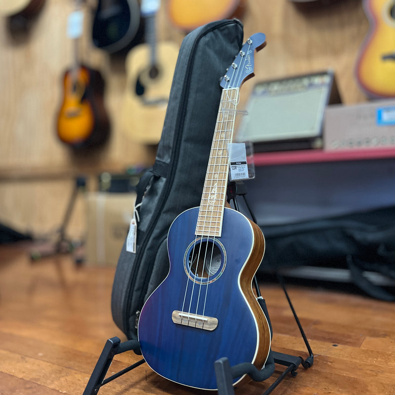 USED Fender Dhani Harrison Signature Ukulele w/ Bag, Sapphire Blue-Dirt Cheep