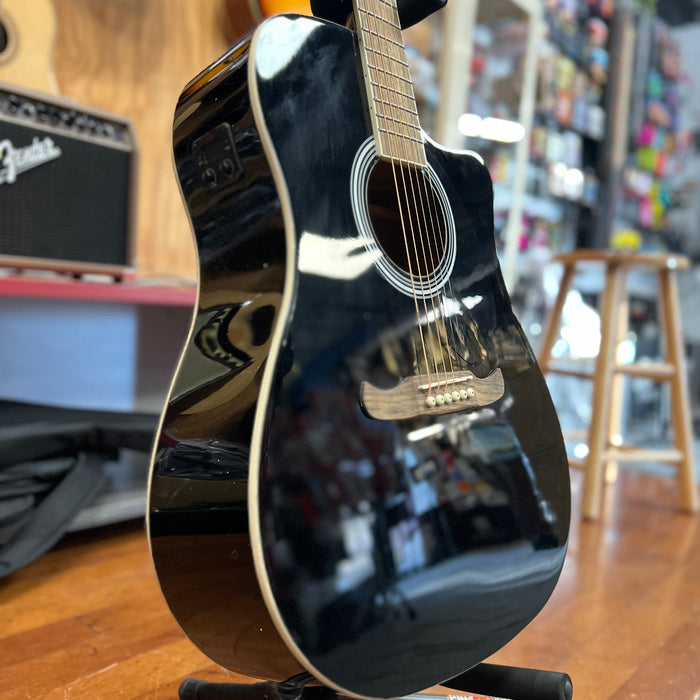 USED Fender FA-125CE Dreadnought Acoustic Guitar, Black