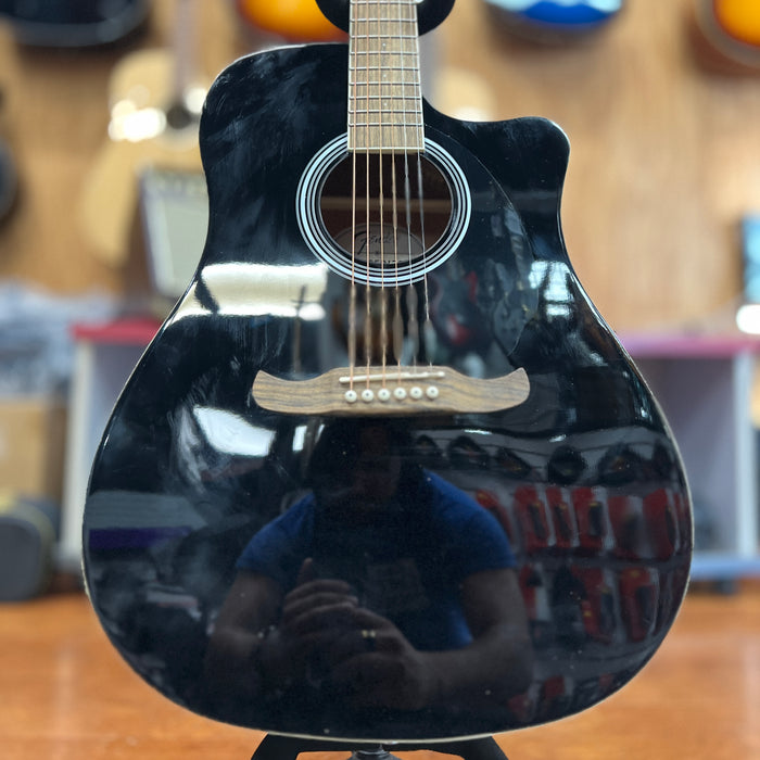 USED Fender FA-125CE Dreadnought Acoustic Guitar, Black
