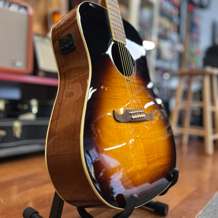 USED Fender FA-225E Dreadnaught Acoustic Electric Guitar, Mocha Burst