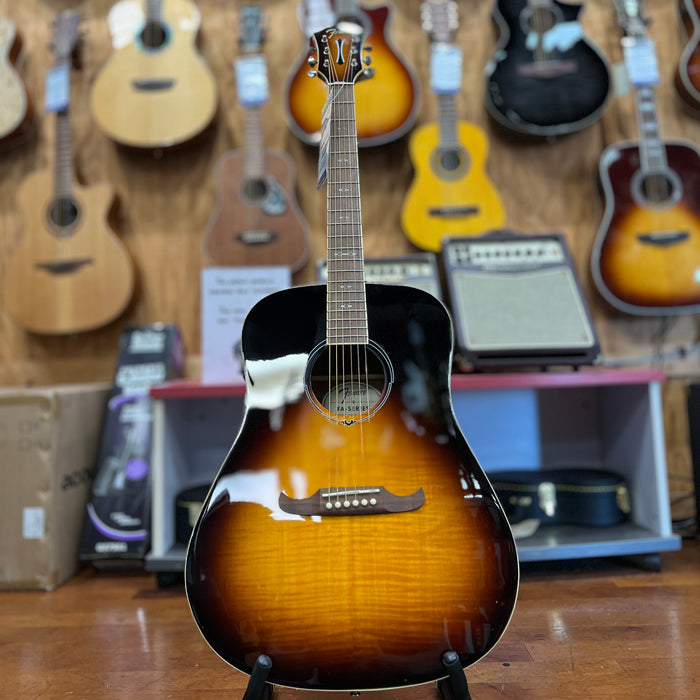 USED Fender FA-225E Dreadnought Acoustic-Electric Guitar, Mocha Burst