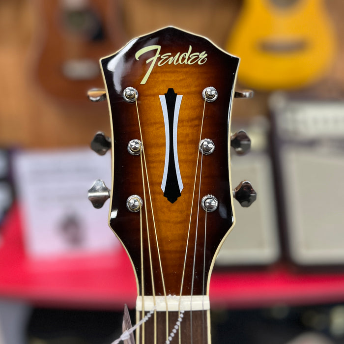 USED Fender FA-225E Dreadnought Acoustic-Electric Guitar, Mocha Burst