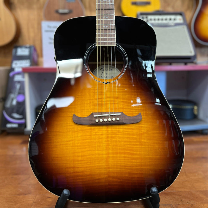 USED Fender FA-225E Dreadnought Acoustic-Electric Guitar, Mocha Burst