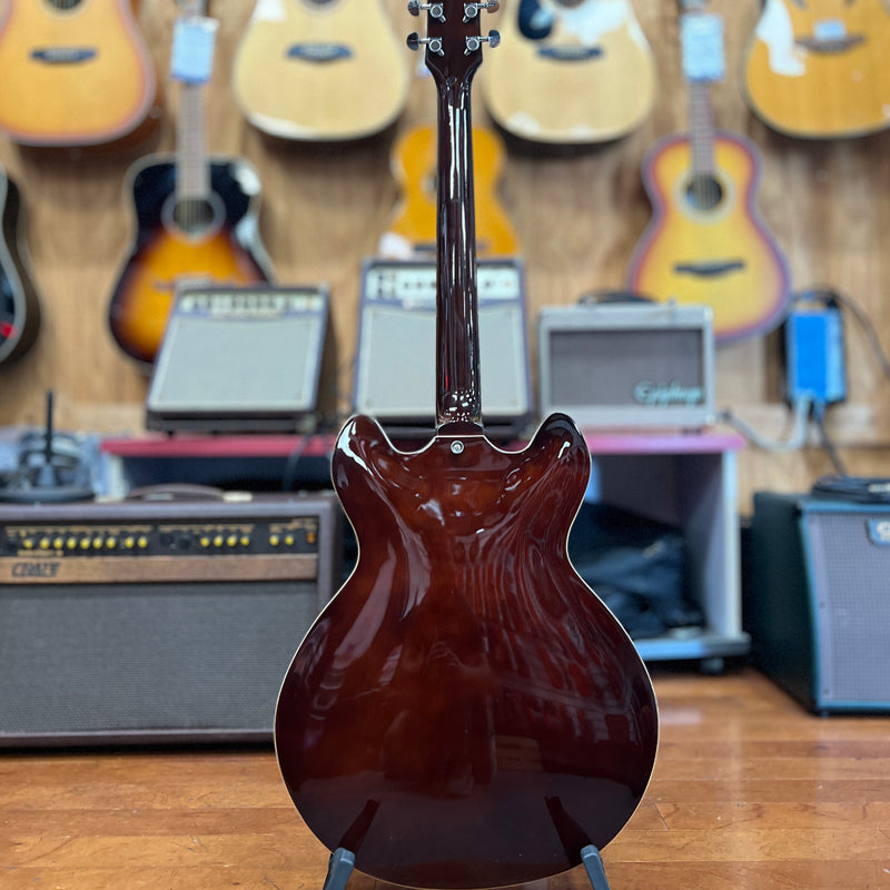 USED Firefly ES335-style Hollow Body Electric Guitar, Dark Brown Gloss