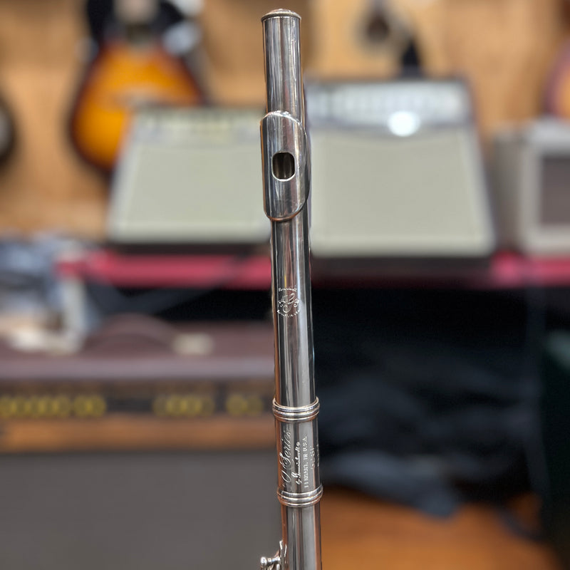 USED Gemeinhardt 52SP Silver-plated Student Flute Outfit, Made in USA (Serial Number M11232)