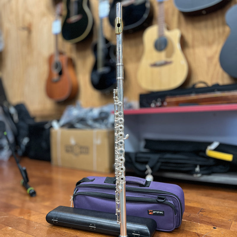 USED Gemeinhardt KG Special Open Hole Flute Outfit, Solid Silver, Serial # 99063