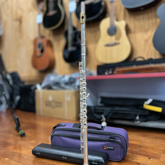 USED Gemeinhardt KG Special Open Hole Flute Outfit, Solid Silver, Serial # 99063