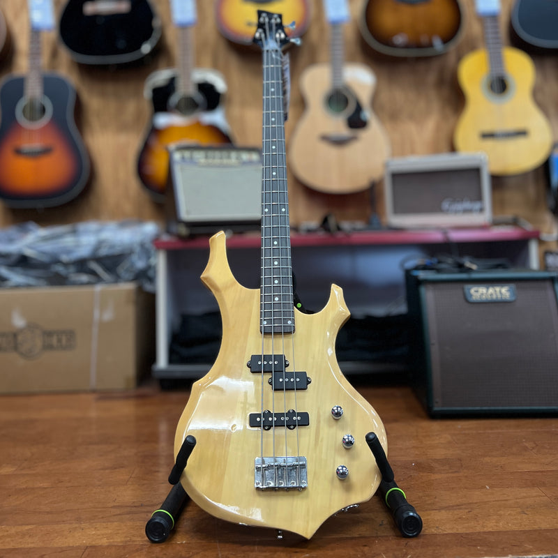 USED Glarry 4-String Electric Bass Guitar, Natural