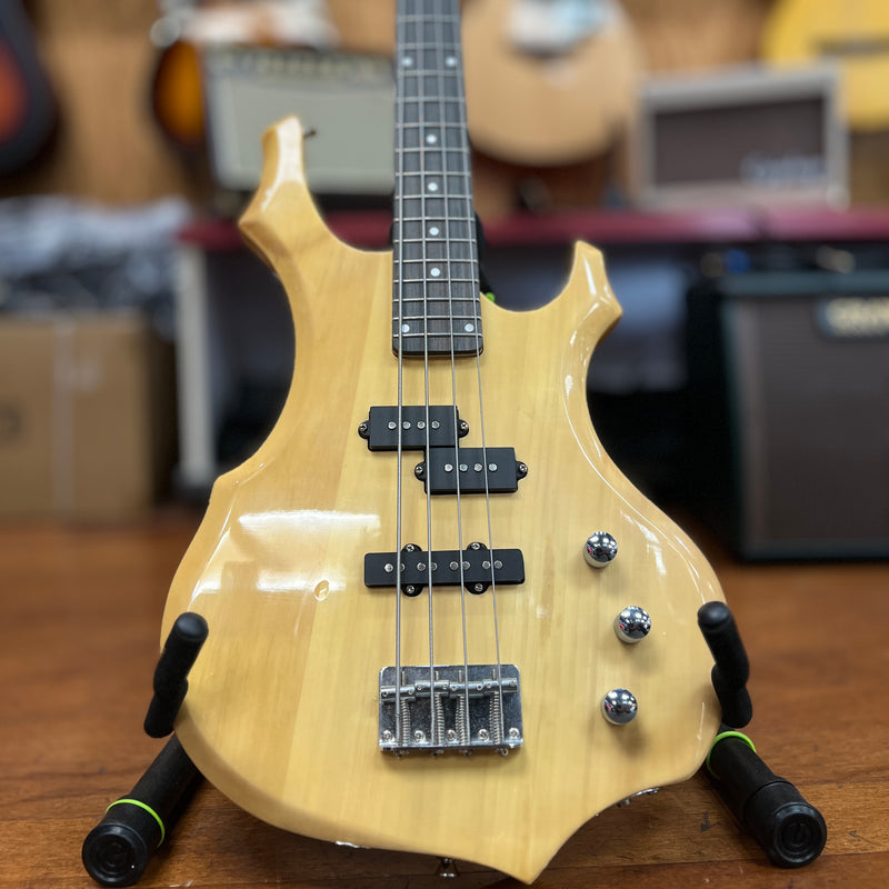 USED Glarry 4-String Electric Bass Guitar, Natural