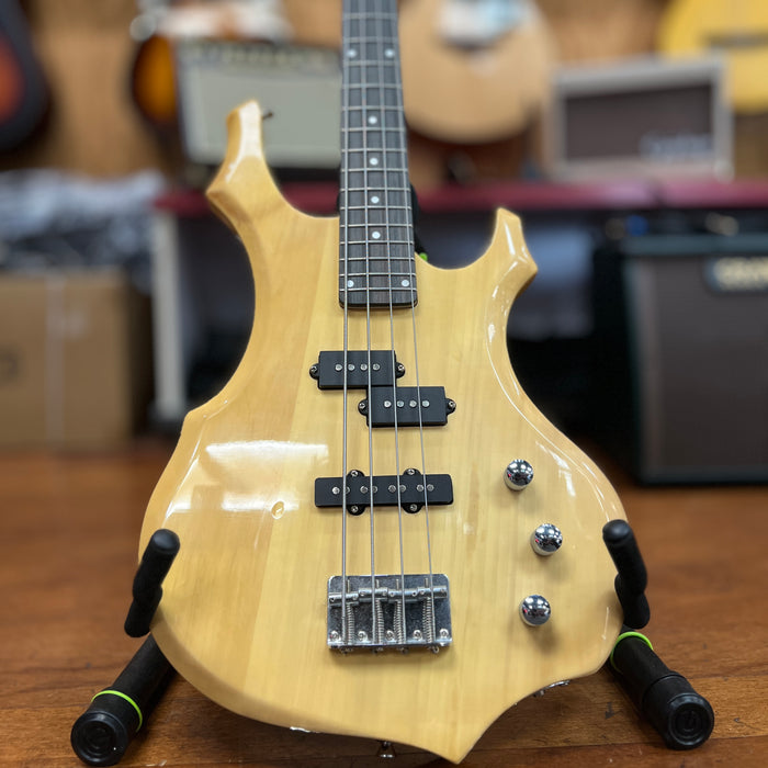 USED Glarry 4-String Electric Bass Guitar, Natural