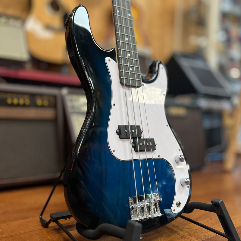 USED Glarry 4-string Electric Bass, Blueburst