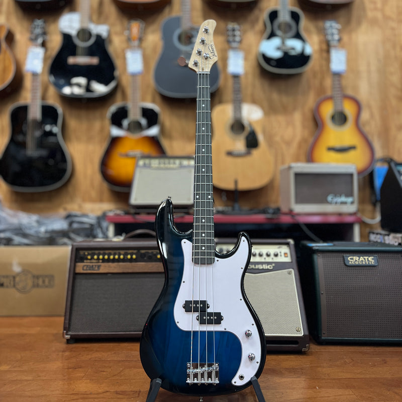 USED Glarry 4-string Electric Bass, Blueburst