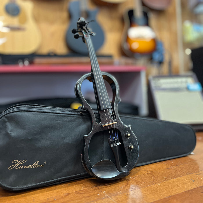 USED Hazelton Electric Violin 4/4 w/ Case, Black