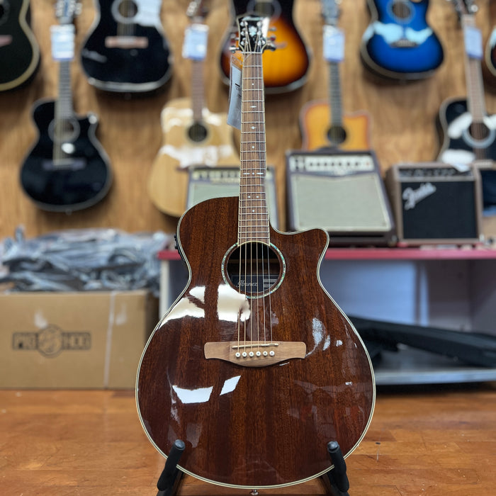 USED Ibanez AEG12II-NMH Acoustic-Electric Guitar, Natural Mahogany