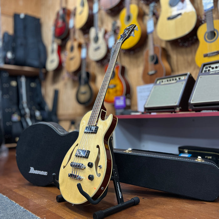 USED Ibanez AGB200-NT 5B-02 Hollowbody Electric Bass With Hardshell Case