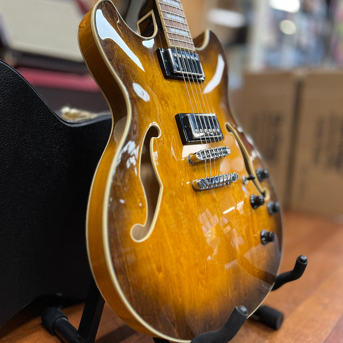 USED Ibanez Artcore AS73-TBC Hollowbody Electric Guitar, Natural Gloss w/ Case
