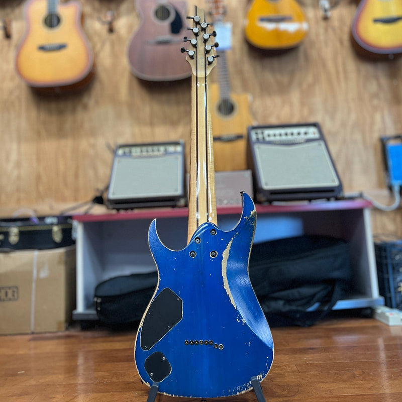 USED Ibanez RG852MPB Prestige Series 8-String Electric Guitar, Ghost Fleet Blue Burst w/ Case