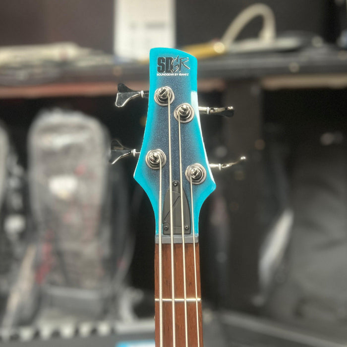 USED Ibanez SR300E 4-String Bass Guitar, Cerulean Aura Burst