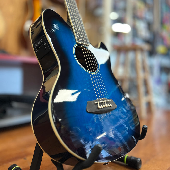 USED Ibanez Talman TCY10E-TBS Acoustic-Electric Guitar, Transparent Blue Sunburst