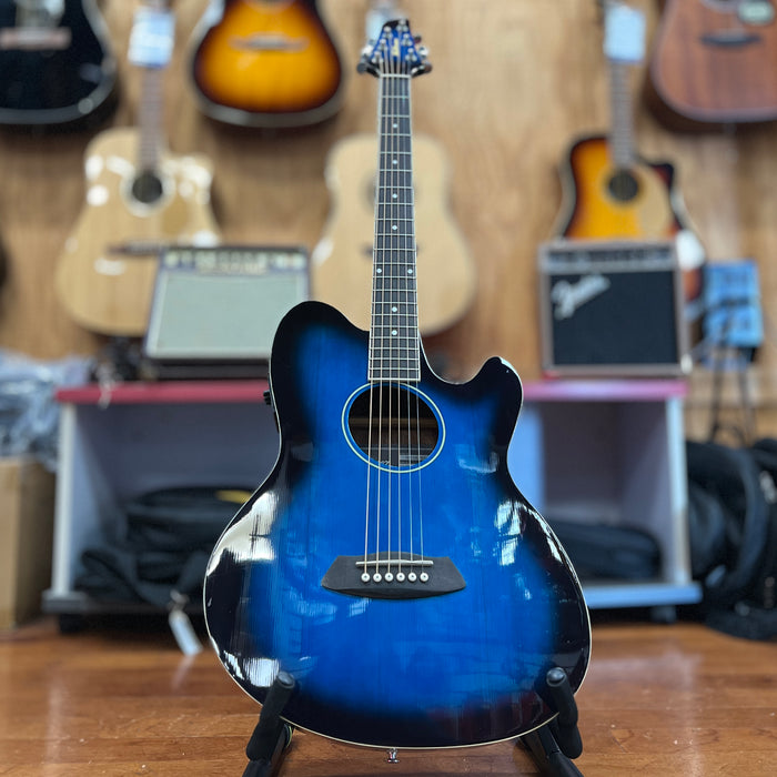USED Ibanez Talman TCY10E-TBS Acoustic-Electric Guitar, Transparent Blue Sunburst