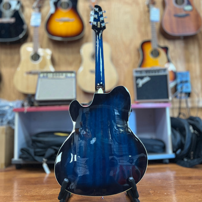 USED Ibanez Talman TCY10E-TBS Acoustic-Electric Guitar, Transparent Blue Sunburst