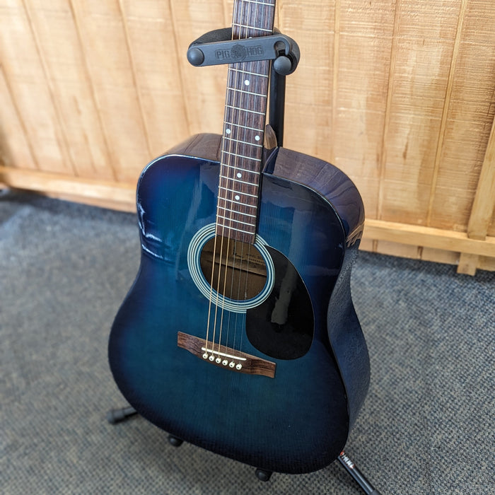 USED Indiana Scout Acoustic Guitar, Trans Blue