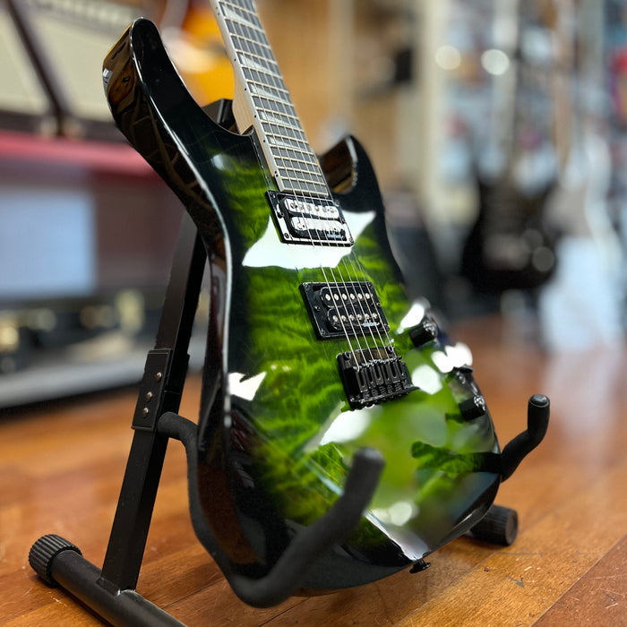 USED Jackson JS Series Dinky JS20 DKQ 2PT Electric Guitar, Trans Green