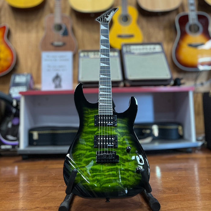 USED Jackson JS Series Dinky JS20 DKQ 2PT Electric Guitar, Trans Green