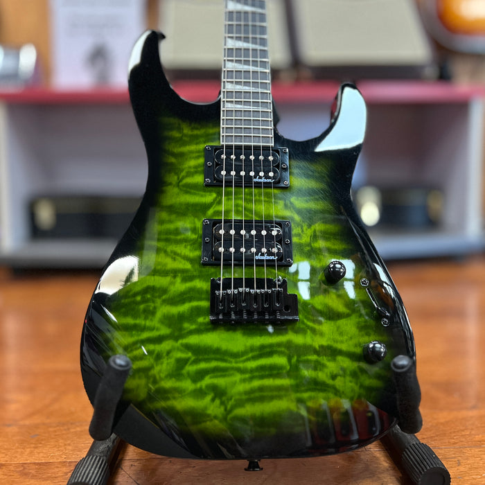 USED Jackson JS Series Dinky JS20 DKQ 2PT Electric Guitar, Trans Green
