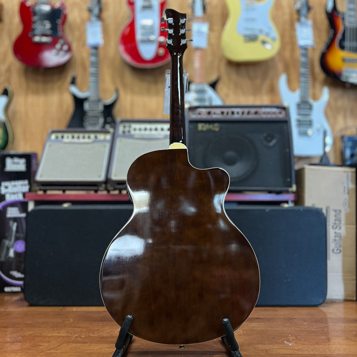 USED Jay Turser JTA-424QCET-LH Acoustic-Electric Guitar, Left-Handed, Tobacco Sunburst