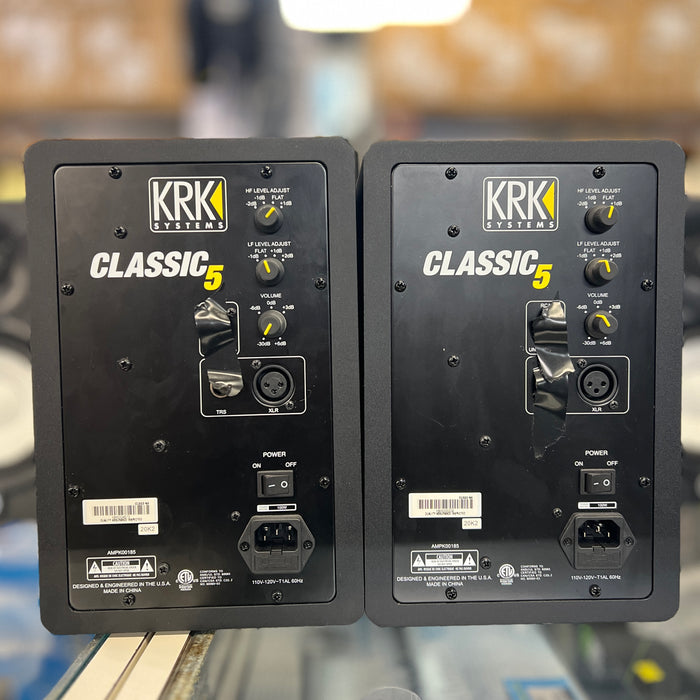 USED KRK Classic 5 Powered Studio Monitors, PAIR
