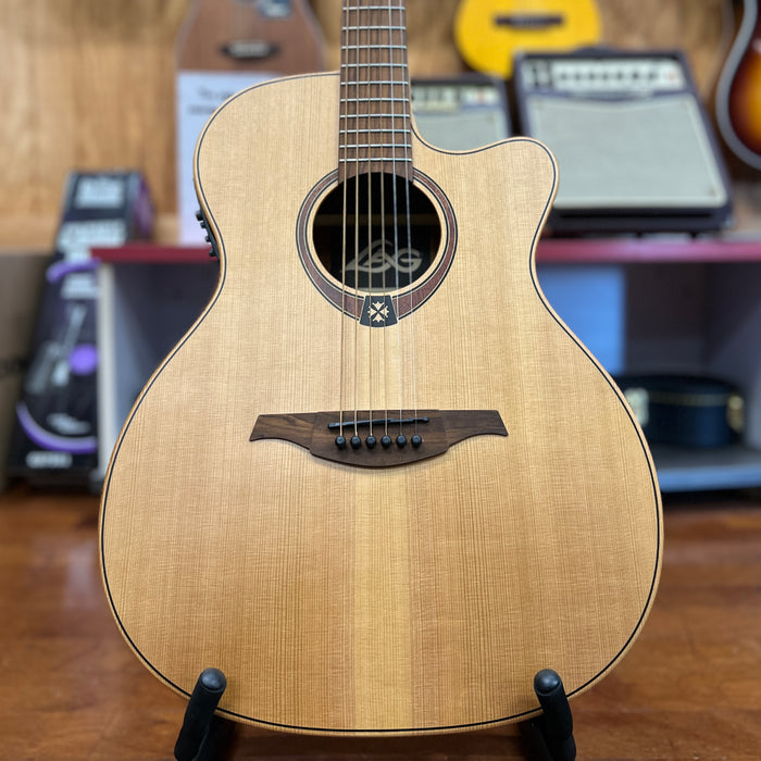 USED LAG Tramontane T70ACE Auditorium Cutaway Acoustic-Electric Guitar, Satin Natural