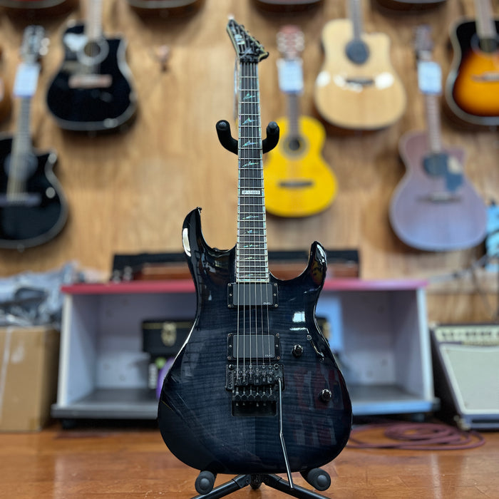 USED LTD Deluxe M-1000 Electric Guitar, Transparent Black