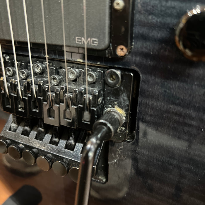 USED LTD Deluxe M-1000 Electric Guitar, Transparent Black