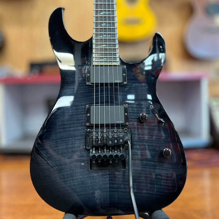 USED LTD Deluxe M-1000 Electric Guitar, Transparent Black