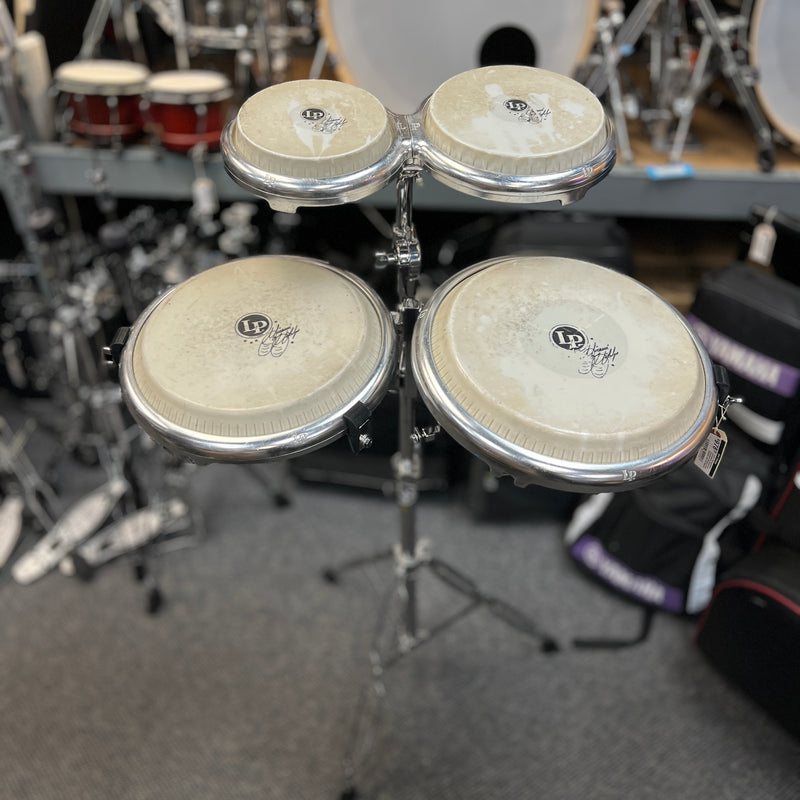 USED Latin Percussion Complete Giovanni  Compact Bongo and Congas Set w/ Stand