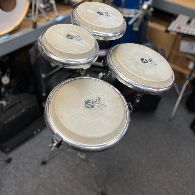 USED Latin Percussion Complete Giovanni  Compact Bongo and Congas Set w/ Stand