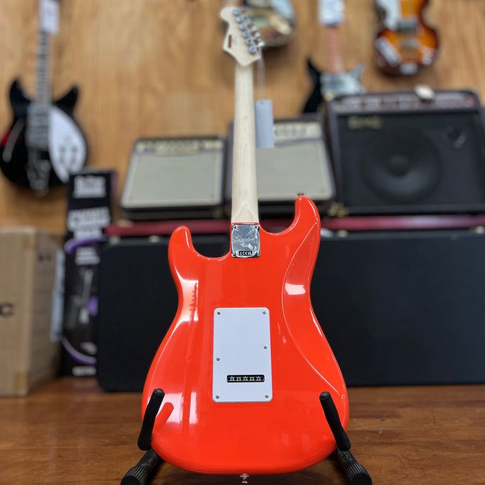 USED Limited Edition Squier Sonic Stratocaster HT Electric Guitar, Fiesta Red