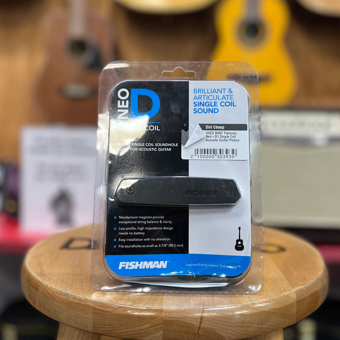USED MINT Fishman Neo-D1 Single Coil Acoustic Guitar Pickup