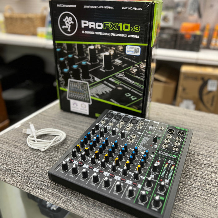 USED Mackie ProFX10v3 10-Channel Effects Mixer with USB