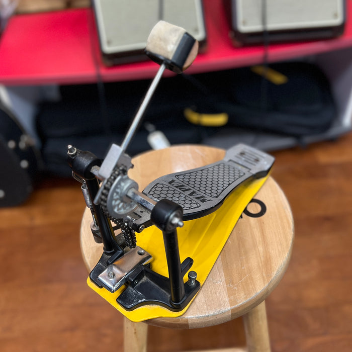 USED Mapex Chain Drive Single Bass Drum Pedal, Yellow Base