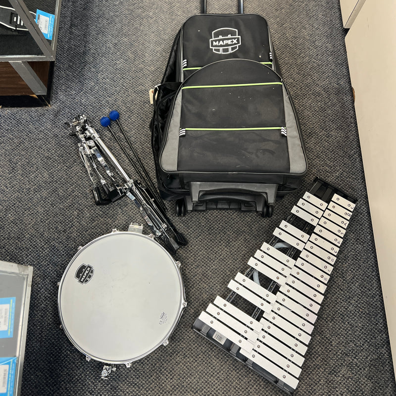 USED Mapex MCK1432DP 14" Snare Drum/Bell Percussion Kit with Rolling Bag